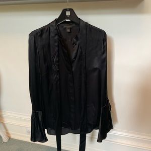Saks Fifth Avenue Black 100% Silk Blouse